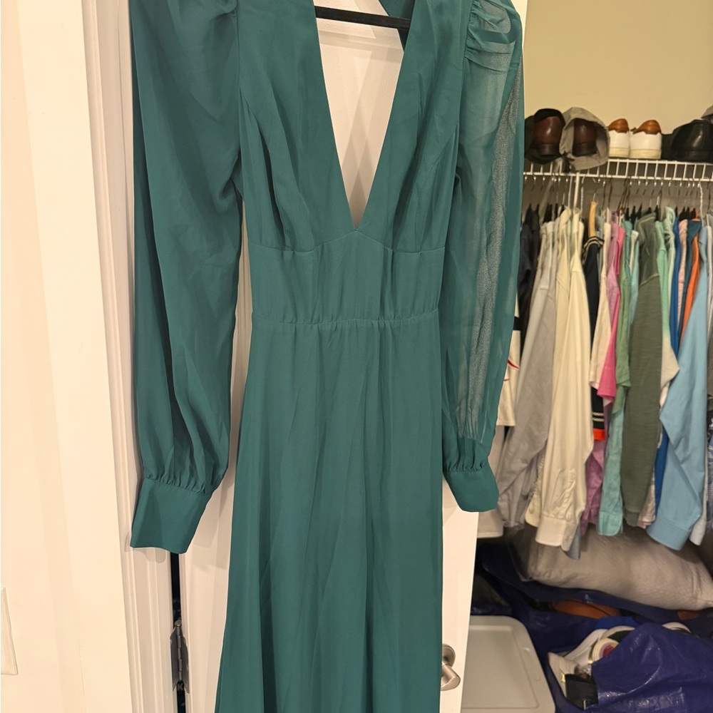 Lulu's Green Long Sleeve Dress